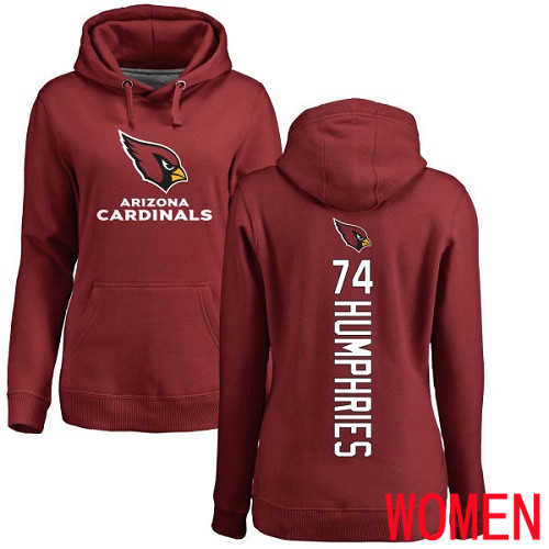 Arizona Cardinals Maroon Women D.J. Humphries Backer NFL Football #74 Pullover Hoodie Sweatshirts